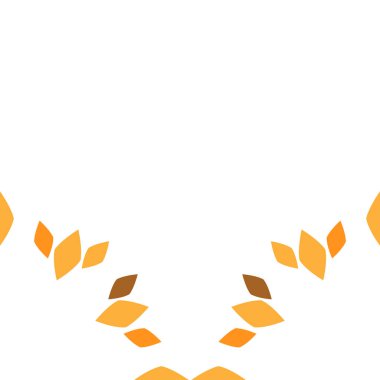 Beyaz arkaplanda çiçek yaprağı süsü