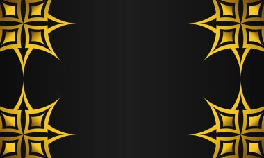 Soyut altın geometrik altıgen şekilli lüks siyah arkaplan