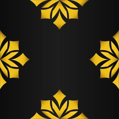 lüks altın geometri çerçeve tasarımı siyah arkaplan üzerinde