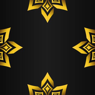 lüks altın geometri çerçeve tasarımı siyah arkaplan üzerinde
