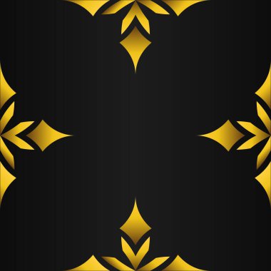 lüks altın geometri çerçeve tasarımı siyah arkaplan üzerinde