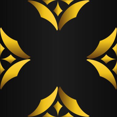 lüks altın geometri çerçeve tasarımı siyah arkaplan üzerinde