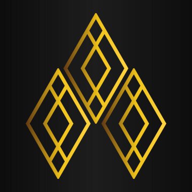 lüks altın geometri desen elementi siyah arkaplanda