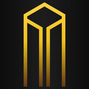 lüks altın geometri desen elementi siyah arkaplanda