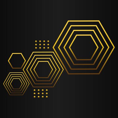 lüks altın geometri desen elementi siyah arkaplanda