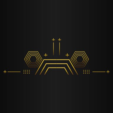 lüks altın geometri desen elementi siyah arkaplanda