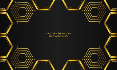 Altın altıgen dizaynlı lüks siyah arkaplan