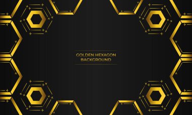 Altın altıgen dizaynlı lüks siyah arkaplan
