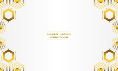  Altın altıgen tasarımlı lüks beyaz arkaplan