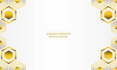  Altın altıgen tasarımlı lüks beyaz arkaplan