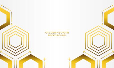  Altın altıgen tasarımlı lüks beyaz arkaplan