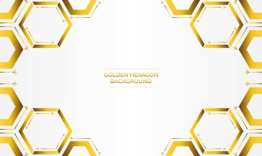  Altın altıgen tasarımlı lüks beyaz arkaplan