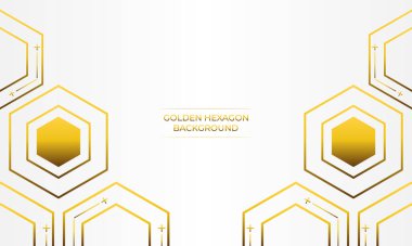  Altın altıgen tasarımlı lüks beyaz arkaplan