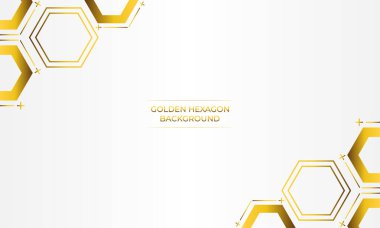  Altın altıgen tasarımlı lüks beyaz arkaplan