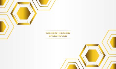 Altın altıgen tasarımlı lüks beyaz arkaplan