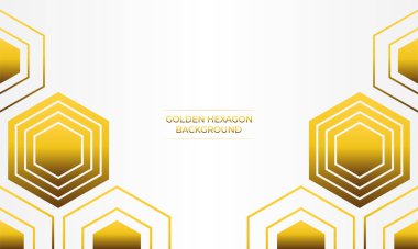 Altın altıgen tasarımlı lüks beyaz arkaplan