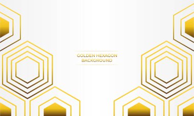 Altın altıgen tasarımlı lüks beyaz arkaplan
