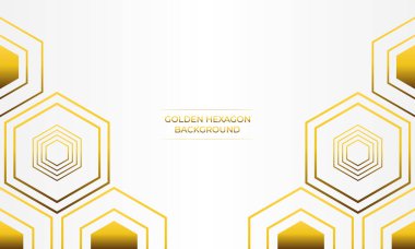 Altın altıgen tasarımlı lüks beyaz arkaplan