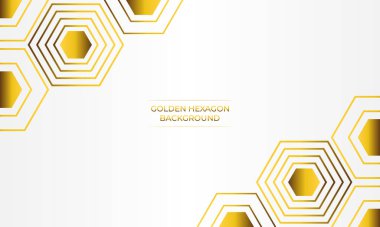 Altın altıgen tasarımlı lüks beyaz arkaplan