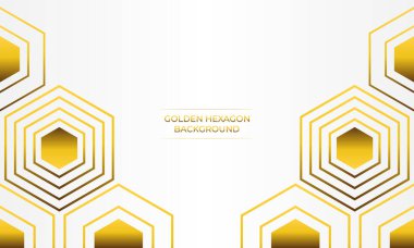 Altın altıgen tasarımlı lüks beyaz arkaplan