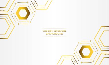 Altın altıgen tasarımlı lüks beyaz arkaplan