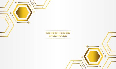 Altın altıgen tasarımlı lüks beyaz arkaplan
