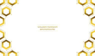 Altın altıgen tasarımlı lüks beyaz arkaplan