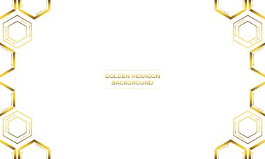 Altın altıgen tasarımlı lüks beyaz arkaplan