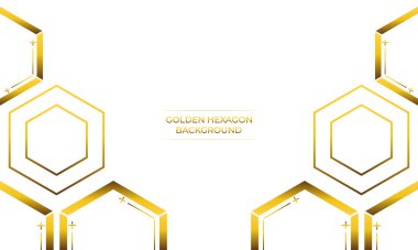 Altın altıgen tasarımlı lüks beyaz arkaplan