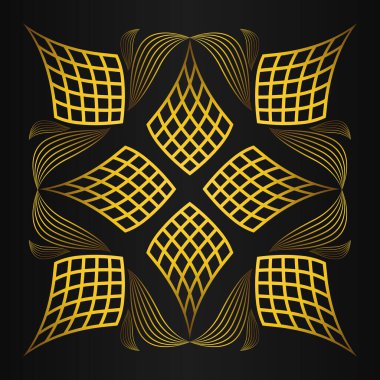 güzel altın çiçek yaprağı siyah arkaplan tasarımı