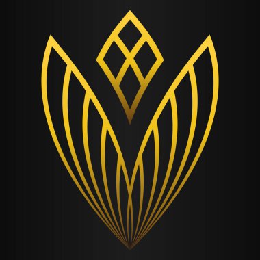 güzel altın çiçek yaprağı siyah arkaplan tasarımı