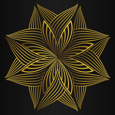 güzel altın çiçek yaprağı siyah arkaplan tasarımı