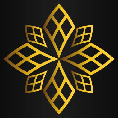 güzel altın çiçek yaprağı siyah arkaplan tasarımı