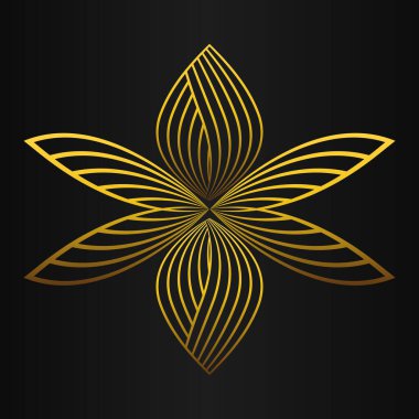 güzel altın çiçek yaprağı siyah arkaplan tasarımı