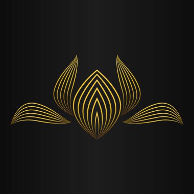 güzel altın çiçek yaprağı siyah arkaplan tasarımı