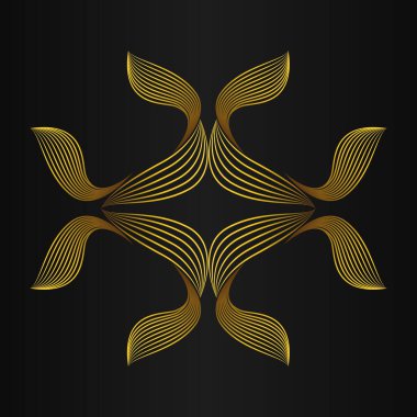 güzel altın çiçek yaprağı siyah arkaplan tasarımı