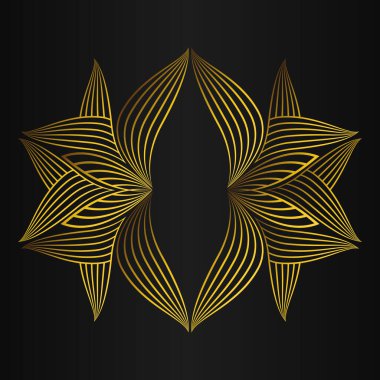 güzel altın çiçek yaprağı siyah arkaplan tasarımı