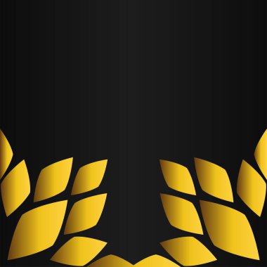 Siyah arkaplanda altın çiçekli çerçeve tasarımı