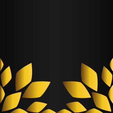 Siyah arkaplanda altın çiçekli çerçeve tasarımı