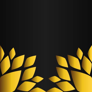 Siyah arkaplanda altın çiçekli çerçeve tasarımı