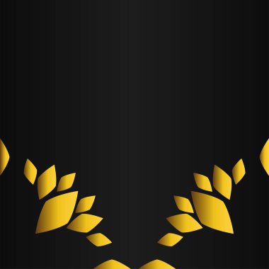 Siyah arkaplanda altın çiçekli çerçeve tasarımı