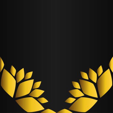 Siyah arkaplanda altın çiçekli çerçeve tasarımı
