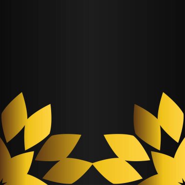 Siyah arkaplanda altın çiçekli çerçeve tasarımı