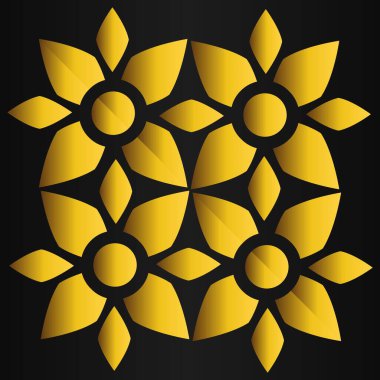 lüks altın çiçek tasarımı siyah arkaplanda