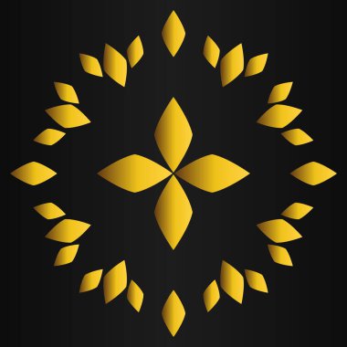 lüks altın çiçek tasarımı siyah arkaplanda