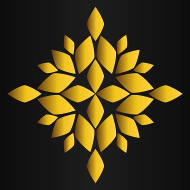 lüks altın çiçek tasarımı siyah arkaplanda