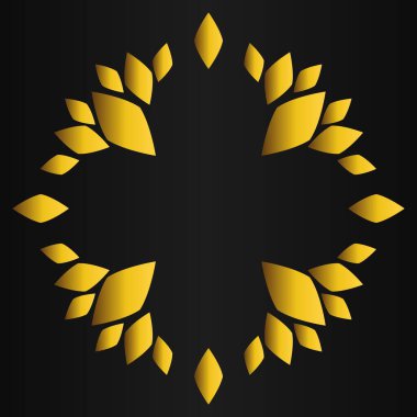 lüks altın çiçek tasarımı siyah arkaplanda