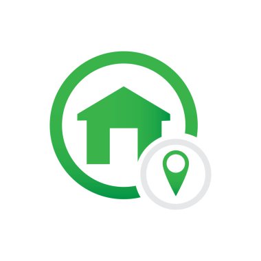 Beyaz arka plan üzerinde izole yeşil ev simgesini