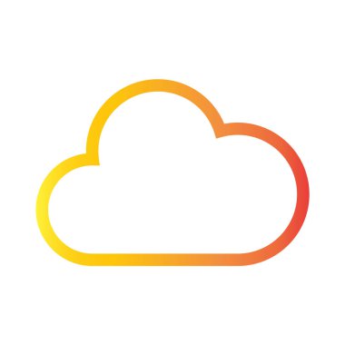 beyaz arkaplanda izole edilmiş bulut simgesi