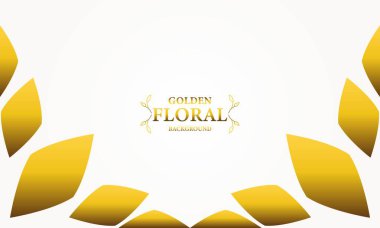 Altın yapraklı altın beyazı arka plan. Vektör çizimi. Reklam ve sunum için kullanılabilir.